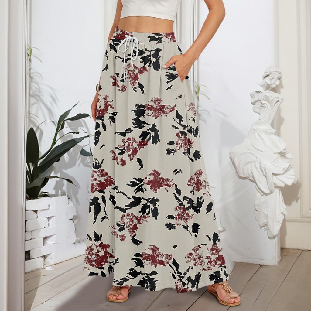 Женские струящиеся расклешенные юбки-макси с оборками и эластичным поясом, элегантные многослойные длинные юбки в стиле бохо