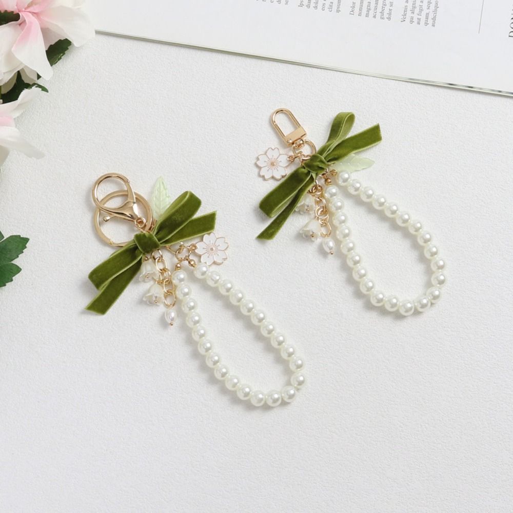 Flores Convallariae Mobile Phone Lanyard Bag Accessory Ribbon Key Ring Korean Style Bag Pendant