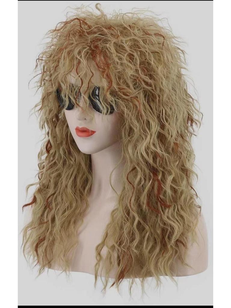 Пушистый Длинный Кудрявый Парик в Стиле Рок-Эпохи Ретро Панк для Хэллоуина