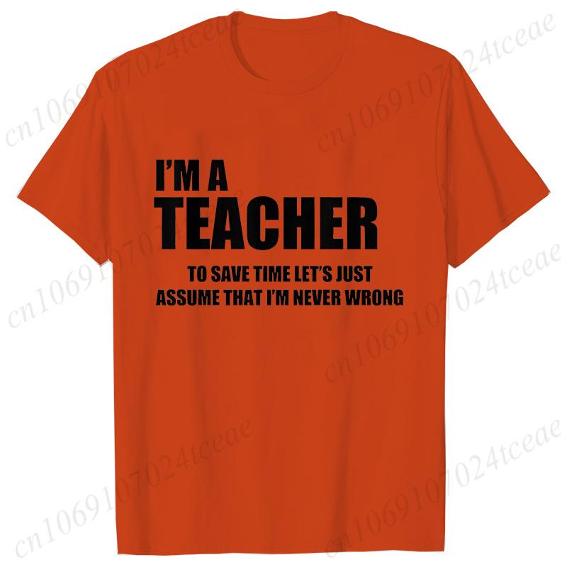 Модная футболка Харадзюку с принтом 'Я учитель, чтобы сэкономить время', женская, повседневная базовая, с круглым вырезом, черная, с коротким рукавом