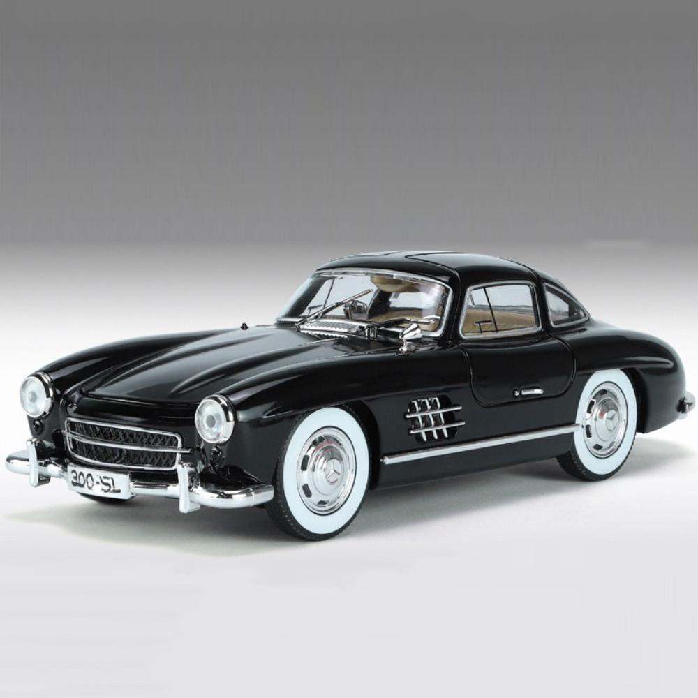 1/24 Benz 300SL Игрушечная модель автомобиля Литой сплав с инерционным механизмом Звук и свет Моделирование игрушечных транспортных средств Модели Мальчики Дни рождения Коллекционирование подарков