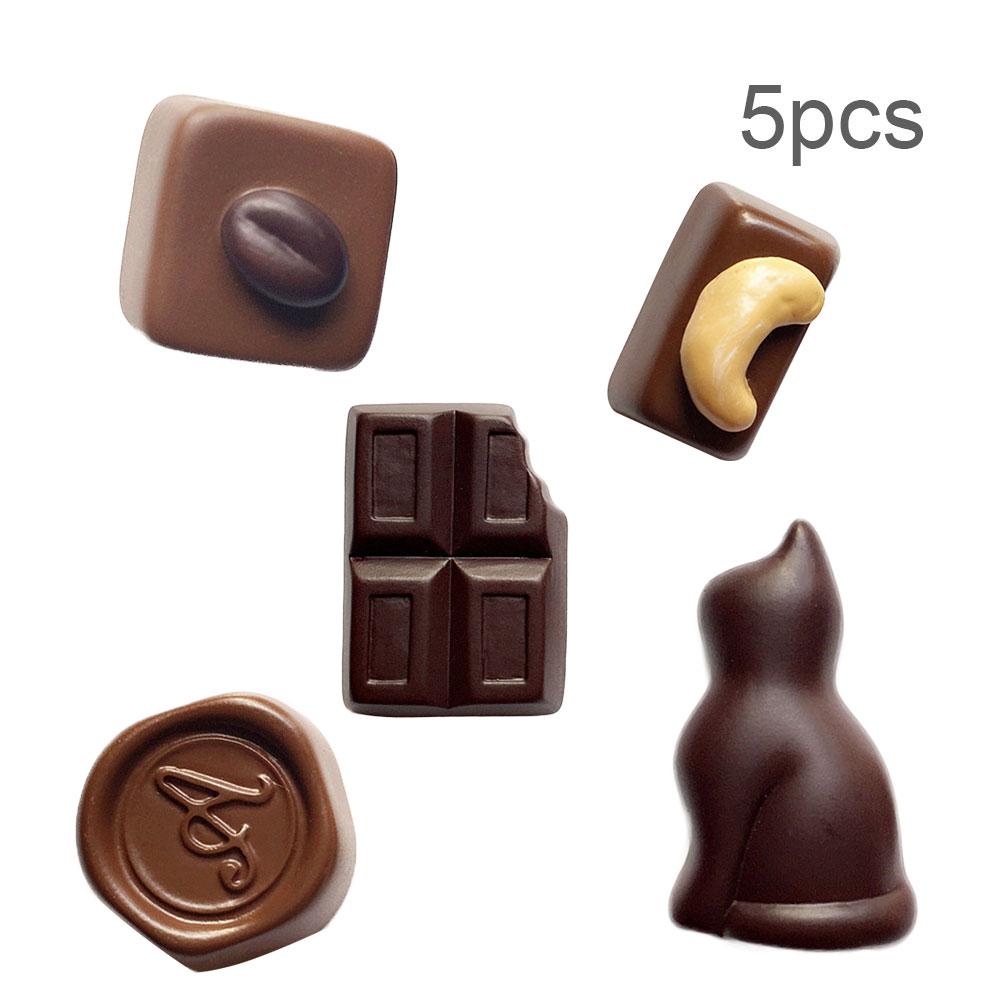 5 шт. имитация еды, шоколадная смоляная художественная композиция, трехмерный милый домашний декор, магнит на холодильник, украшение на холодильник