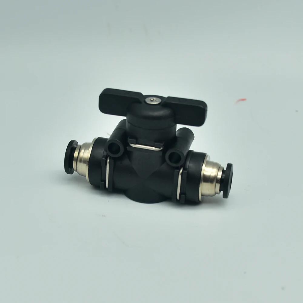 BUC Black 4mm 6mm 8mm 10mm 12mm Pneumatic Push-In Quick Joint Fittings Manual Ball Valve Hand Turn Switch Connector