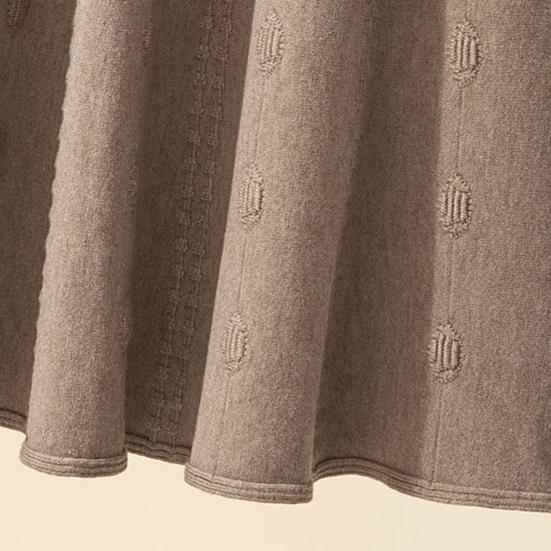 Женская трикотажная юбка, эластичная, с высокой талией, юбка-трапеция, миди, однотонная, жаккардовая текстура, осень-зима, юбка с широким подолом