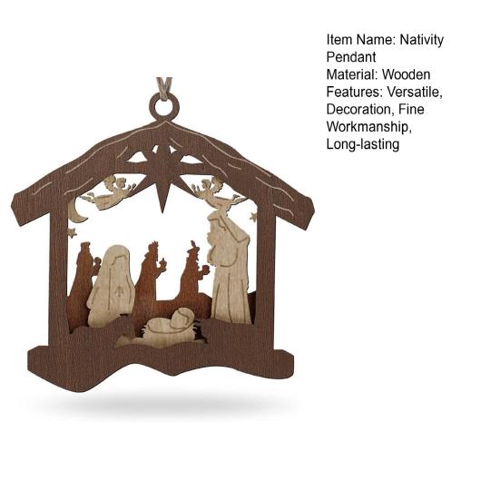 Рождественский кулон в виде Рождества, изысканное мастерство, вертеп, подвесное украшение для рождественской елки, украшение для дома