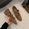 Coarse Heel Mary Jane Shoes 2024 Spring and Autumn New Square Head High Heels Women's Shoes Single Shoes