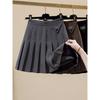 Autumn and Winter New High Waist Thin Pleated Skirt  College Style a Word Half