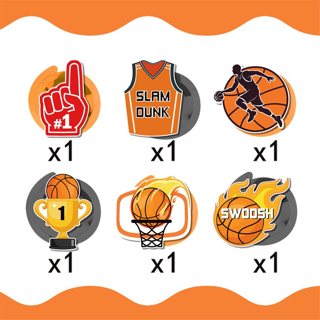 Basketball Theme Party Decorations With Banners Balloons And Cake Toppers For Sports Celebration And Kids Birthday Event