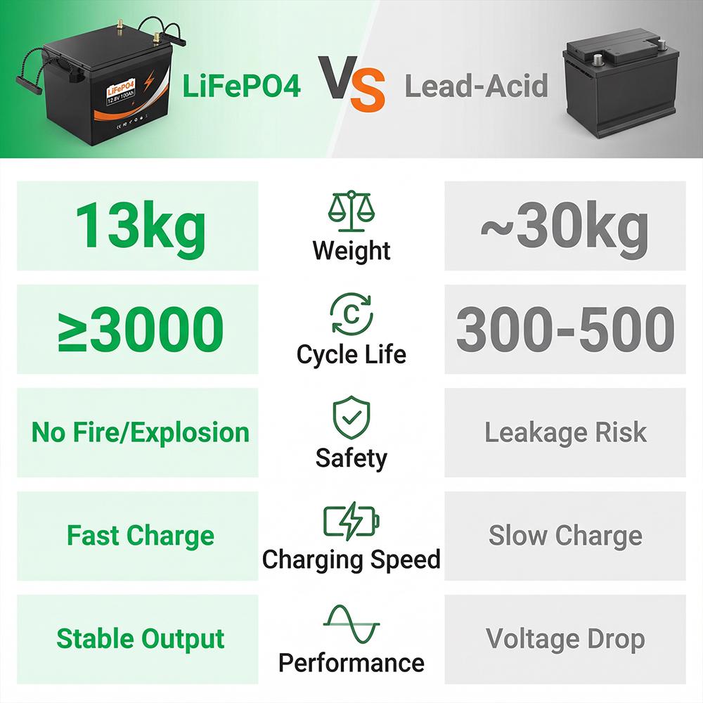 12.8V 100Ah LiFePO4 Ebike Battery German Stock, 4s1p Lithium Iron Phosphate Pack 100A BMS for RV Solar Marine