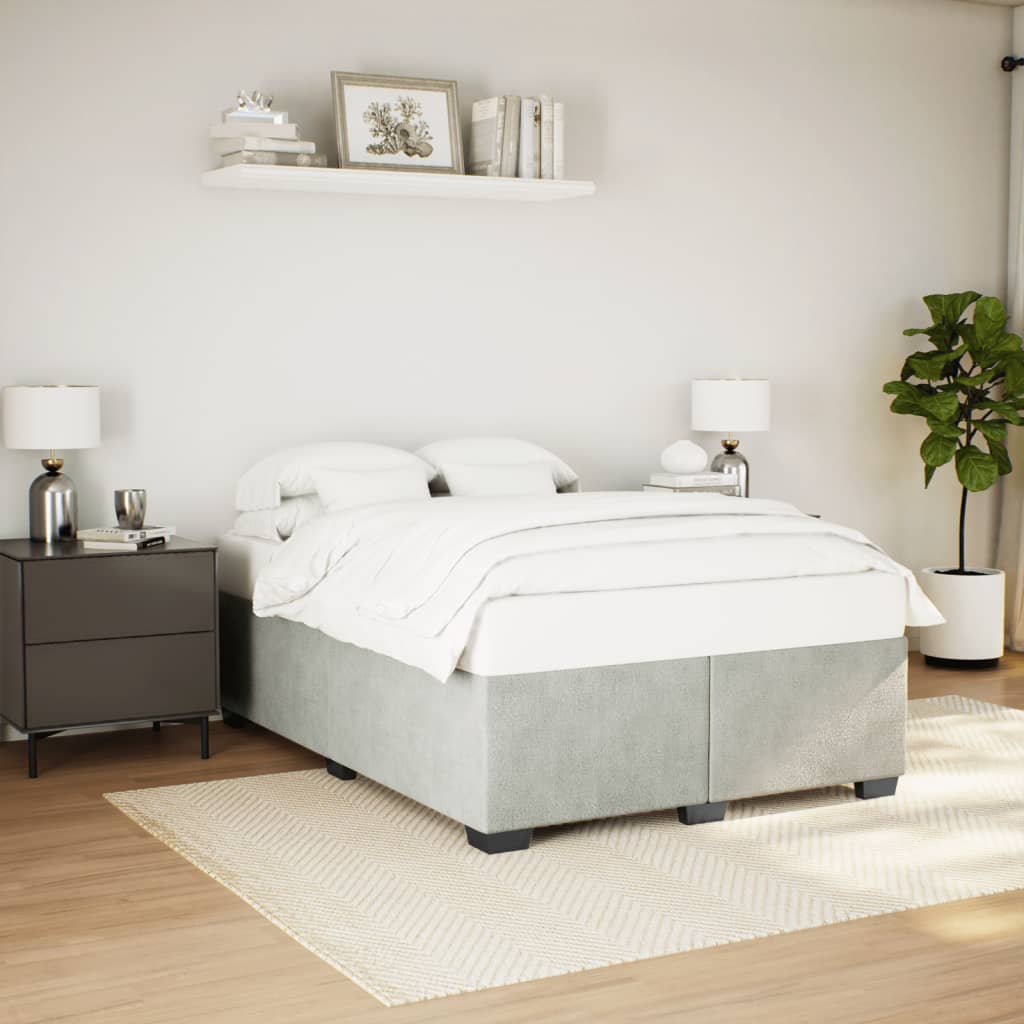 Bed Frame without Mattress Light Grey 160x200 cm Velvet