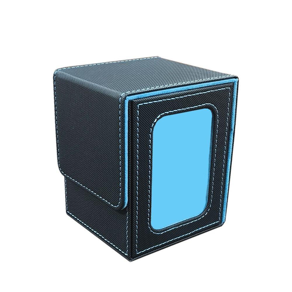 PU Leather Card Deck Box With Window Window Collection Box Fashion Card Stacking Storage Box