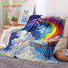 Rainbow Colour Illusion Cartoon Soft Flannel Blankets,Throw Blanket Comfortable Blanket for Picnic Beds Sofa Home Bedroom Gifts