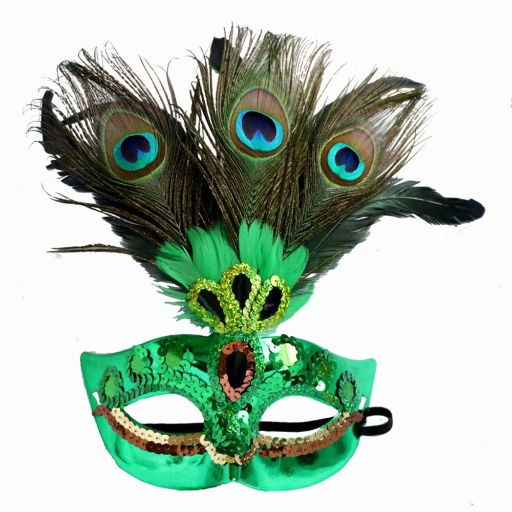 Party Supplies Carnival Mask Makeup Venice Masquerade Masks Queen Peacock Feather Mask Women