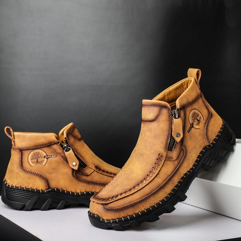 Мужские ботинки из натуральной кожи большого размера, удобные ботильоны для мужчин, повседневная обувь, осенне-зимняя мужская обувь