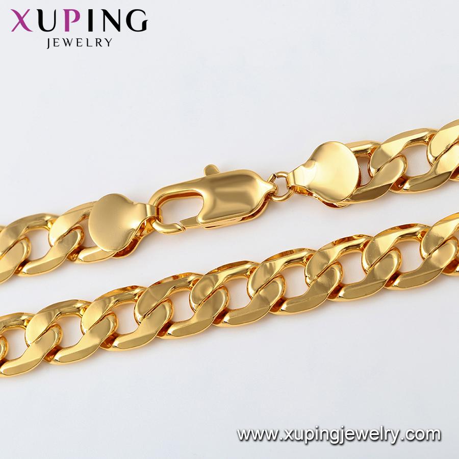 45659 Xuping Горячая Распродажа 24k Золото Простой Дизайн Ювелирные Изделия+большое Колье Цепочка Ювелирные Изделия+мужская Кубинская Цепочка
