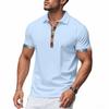 Mens Casual Loose Short Sleeve Printed Polo T Shirt