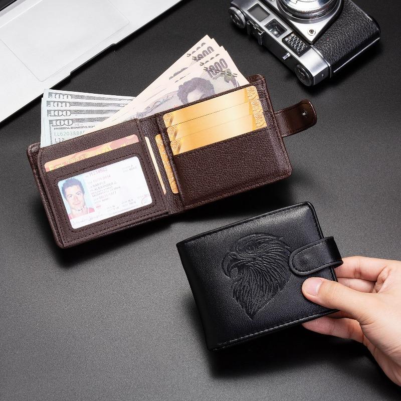 New Embossed Eagle Leather Retro Wallet Men's Multi-functional Business Large-capacity Card Bag Change Bag Portable