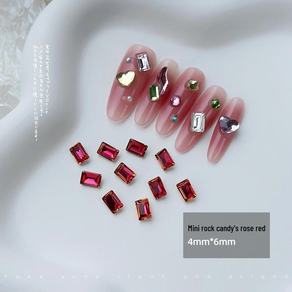 10 Мини-леденцов в виде бриллиантов: Маленькие, с заостренным дном, прямоугольные стеклянные украшения для нейл-арта 4x6
