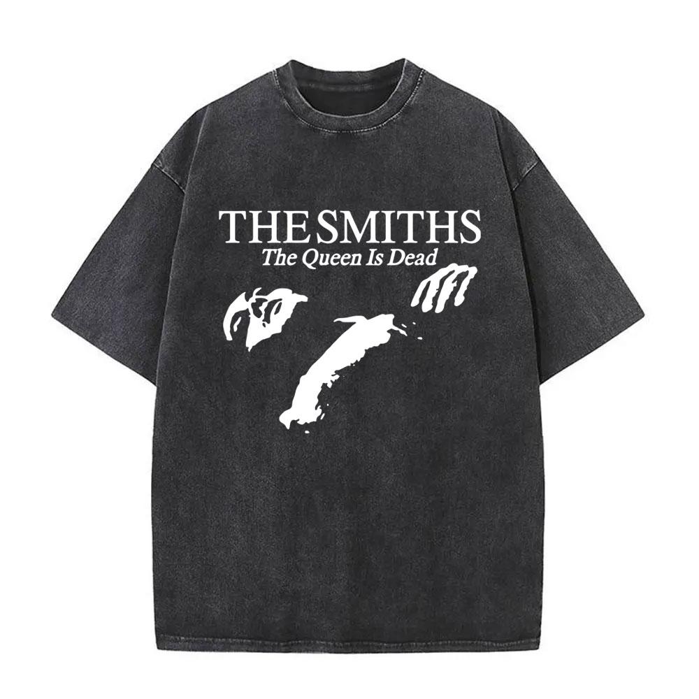 Rock Band The Smiths Более громкая Винтажная стираная футболка Альтернативная s Инди Морисси Футболка The Queen Is Dead Футболки Унисекс