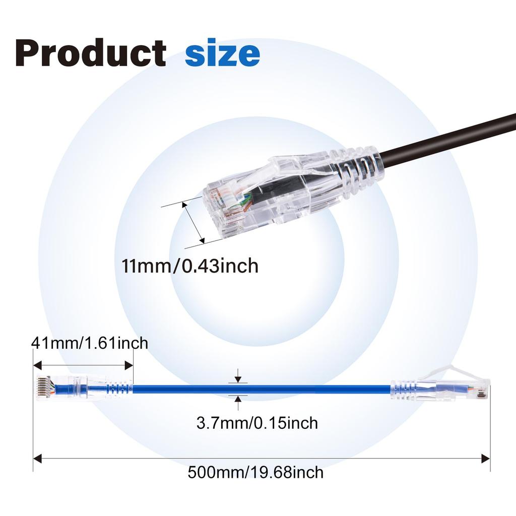 GeeekPi 4PCS Cat6A Ethernet Short Shielded Network White Cable, Snag-Free Cable, (50 Cm/1.64 Ft)
