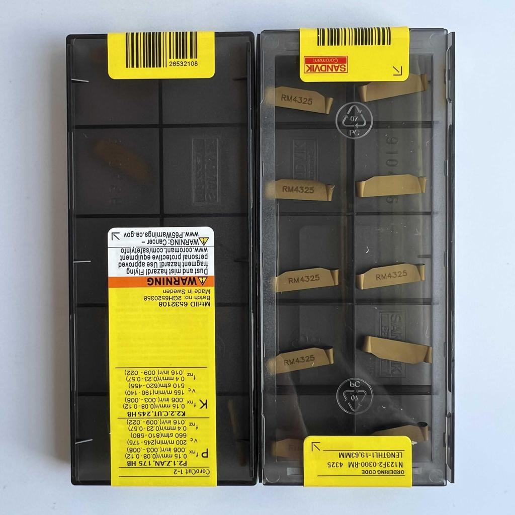 Оригинальная Sandvik / N123F2-0300-RM 4325 / Твердосплавная пластина для токарного станка с ЧПУ 10 шт.