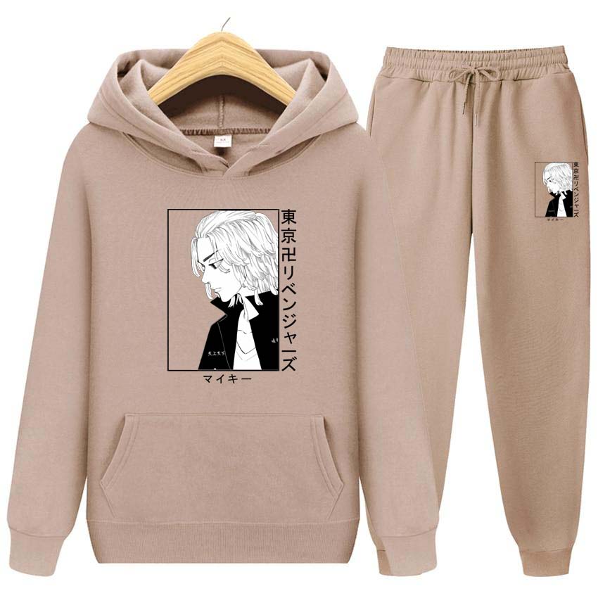 Мужские и женские толстовки с принтом аниме, спортивные костюмы, толстовки с капюшоном для бега, брюки, комплект из двух предметов, брюки, толстая теплая одежда для мужчин