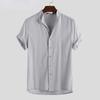 Летние мужские однотонные уличные рубашки для джентльменов с короткими рукавами