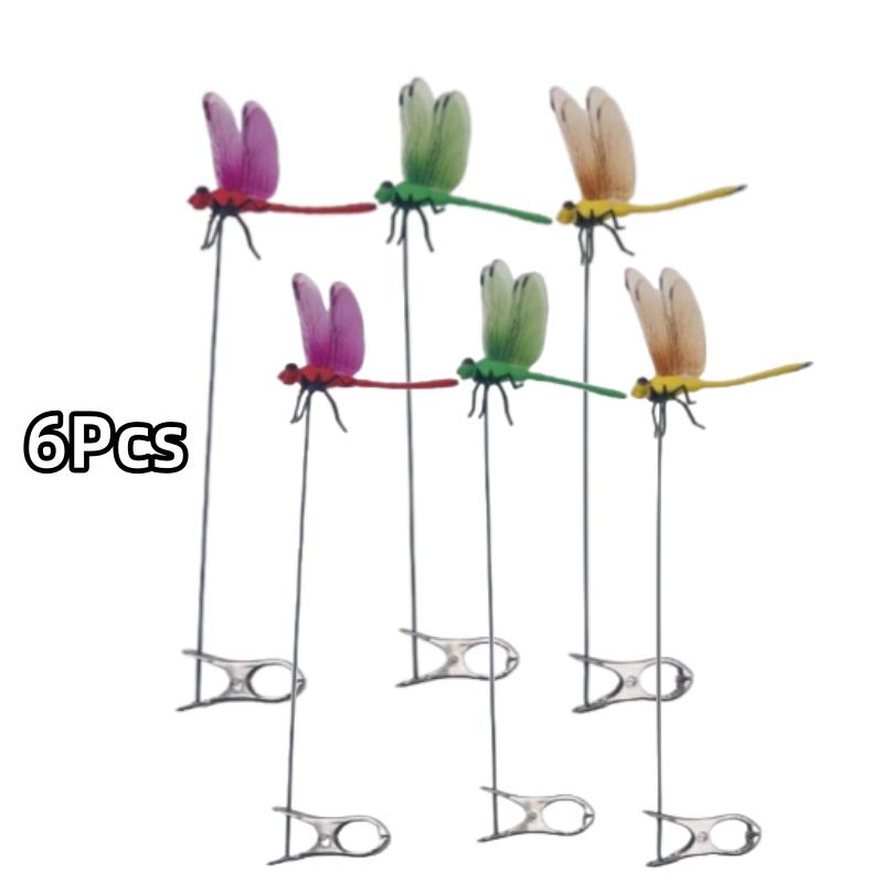 6 шт. Искусственная стрекоза клипса Водонепроницаемая Уличная 3D Стрекоза Садовые Декоративные Клипсы Домашние Патио Украшения Поделки Искусственная Стрекоза Клипса