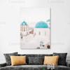 Island Architecture Bulid Home Decoration Painting Seaside City Living Room Wall Canvas Poster Bedroom Modern Restaurant Prints