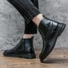 Мужские ботинки в британском стиле, тренды, новинка, повседневные кожаные ботинки, ботильоны премиум-класса, удобные ботинки с высоким берцем, мужская уличная обувь, боты