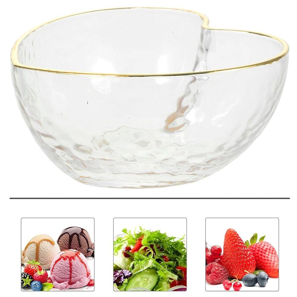 Стеклянная миска в форме сердца Неправильная тарелка для фруктов Креативное прозрачное блюдо для подачи Закуска