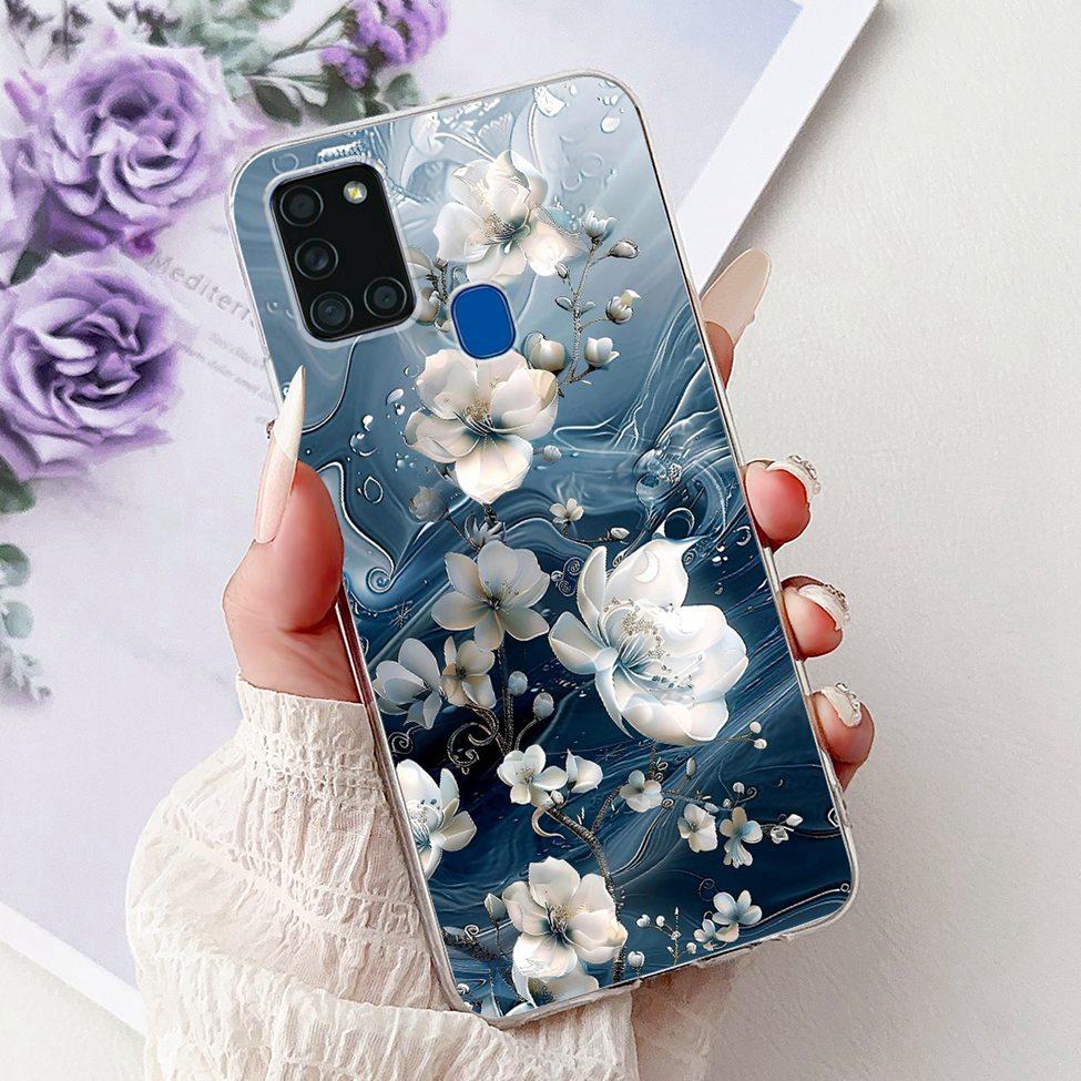 Для Samsung A21s Чехол Прозрачный Модный Роскошный Милый Расписная Задняя Крышка Для Samsung Galaxy A21s Чехол для Телефона A217F A217M A217N