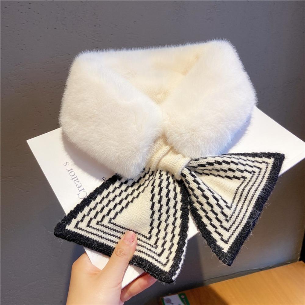 Thicken Neck Scarf Faux Rabbit Fur Plush Scarf Cute Neck Warmer  Winter