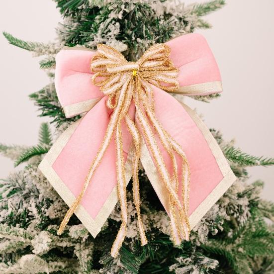 Бархатный рождественский бант 9" Поделки Подарочная лента Скрутка Рождественский венок Окна