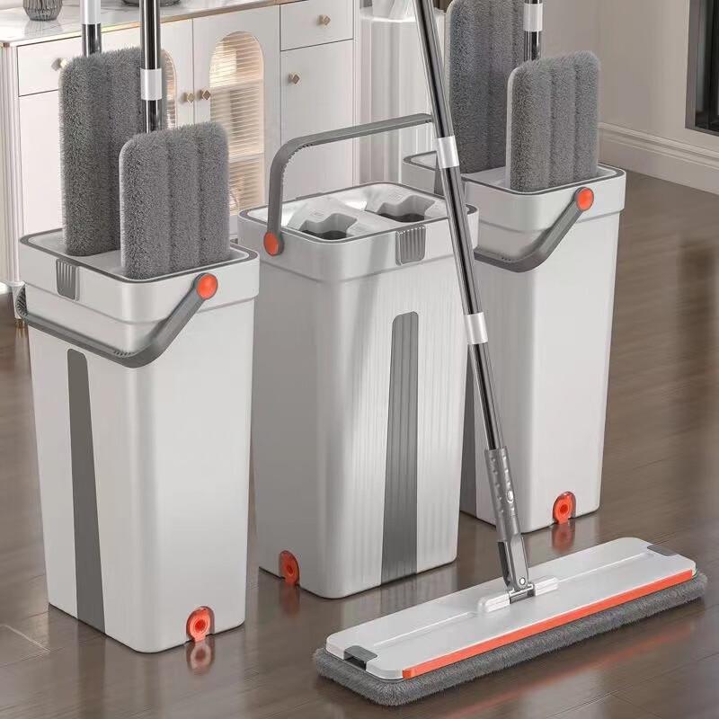 Self-Wringing Flat Mop and Bucket Set
