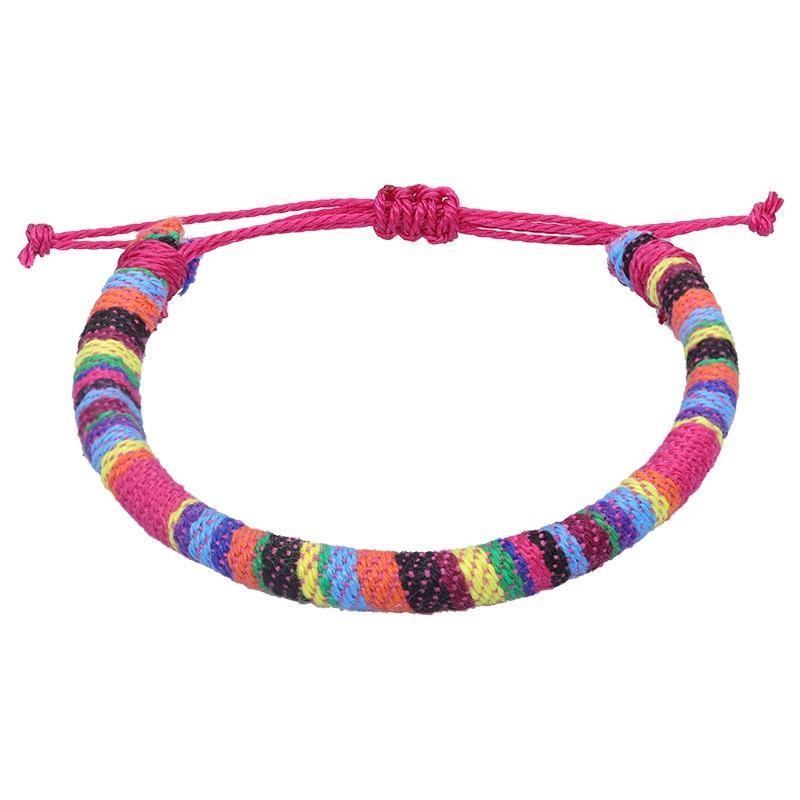 Богемный браслет из ниток в стиле ретро, ручная работа, бохо, разноцветный шнур, плетеный, хиппи, браслеты дружбы для женщин