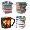 Book Shape Coffee Cup Shatterproof Resins Decorative Mug Gift For Readers Book Lover Writers Literary Enthusiasts