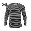 Осенне-весенний мужской топ с V-образным вырезом, полосатым принтом, цветной свитер с длинными рукавами, повседневная рабочая рубашка средней длины