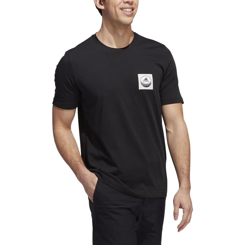 Adidas Футболка с коротким рукавом и графическим принтом, мужские топы, черные HH9345