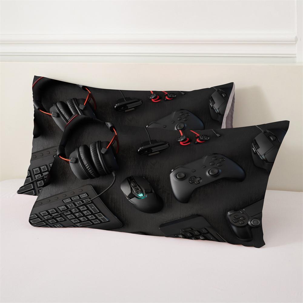 Современный геймпад 3D печать комплект пододеяльника для молодежи контроллер видеоигры мышь клавиатура наушники игровой постельный комплект для спальни общежития