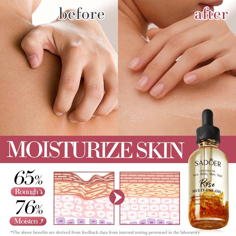 Роскошное сухоцветное розовое многофункциональное массажное масло 55 мл для питания тела с эфирными маслами