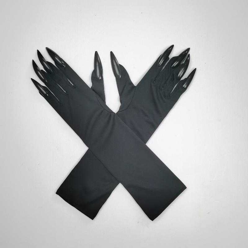 Длинные перчатки на Хэллоуин, Перчатки-когти призрака с ногтями, Эластичные сексуальные перчатки-лапы леопарда для выступлений