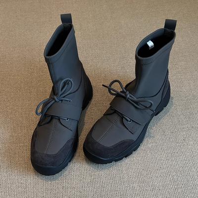 Коровья кожа~ Кожаные ботильоны на толстой подошве с нескользящей эластичной кожей и увеличением внутренней высоты 2025 Новые британские спортивные ботинки Мартин Женские