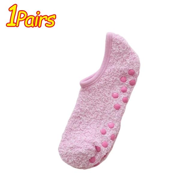 1/3 пары Зимние носки из кораллового флиса, домашние нескользящие носки-следки с низким паголенком, холодостойкие, с силиконовыми вставками на подошве, мягкие, теплые носки