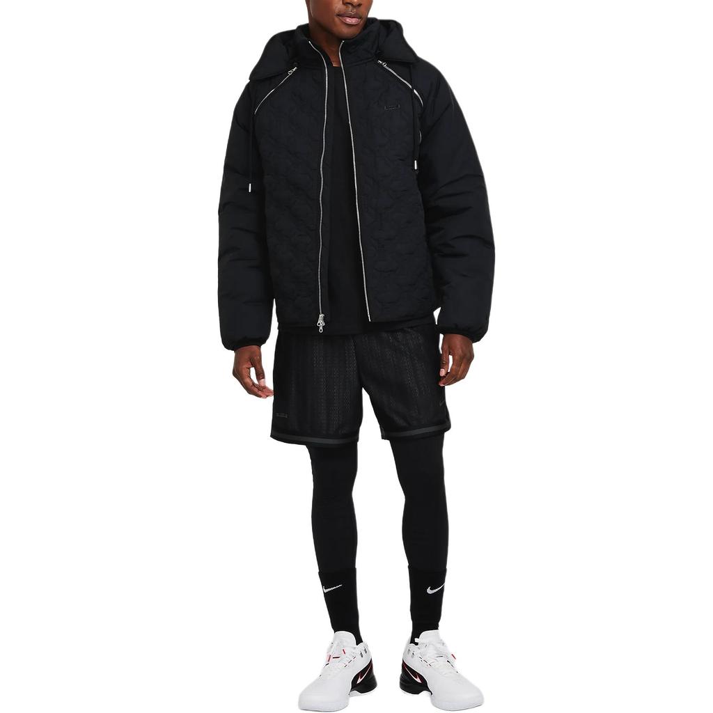 Nike Однотонная куртка с капюшоном и застежкой-молнией, длинные рукава, мужские куртки, черный цвет FZ1032-010
