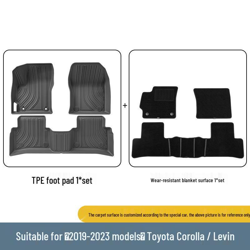 Экологичные ТПЭ коврики для пола для Toyota Corolla/Levin 2019-2023 - Включают коврик в багажник и основные коврики.