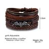 Batman Vintage Rope and Beads Multi-Layer Leather Bracelet Set for Men