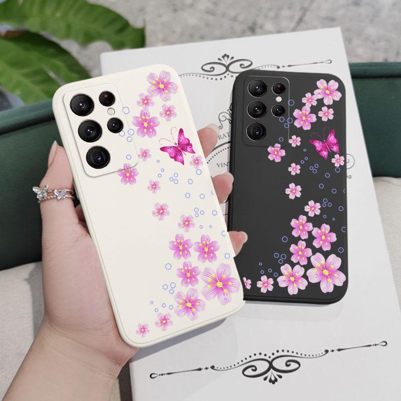 Butterfly In Bloom Phone Case For Samsung Galaxy S25 FE S24 S23 S22 S21 S20 Ultra Plus FE S10 Note 20 ultra 10 Plus Cover