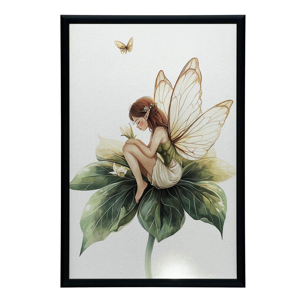 Poster Magic Fairy On Green Leaf Poster Magic Fairy On Green Leaf, 70X100 Cm, Frameless, Matte Paper 230 Gsm