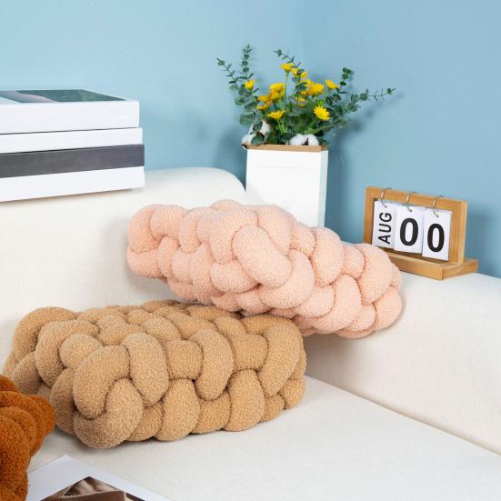 Декоративная подушка эластичная пушистая мягкая на ощупь квадратная плетеная подушка для сиденья стула из шерпы